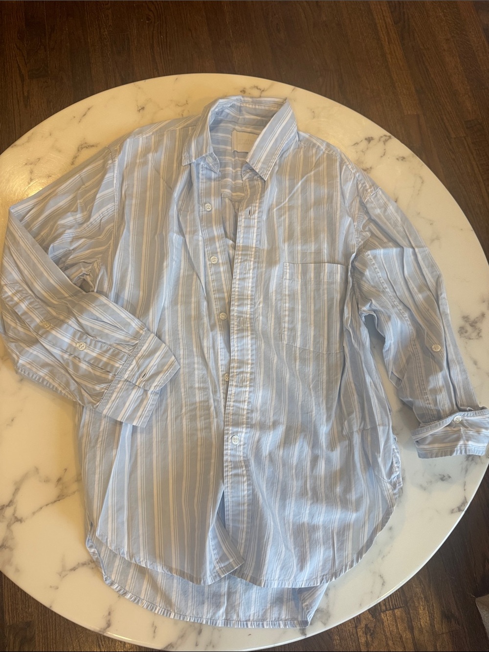 Citizens of Humanity Kayla Light Blue Stripe Men’s Button-Up Shirt